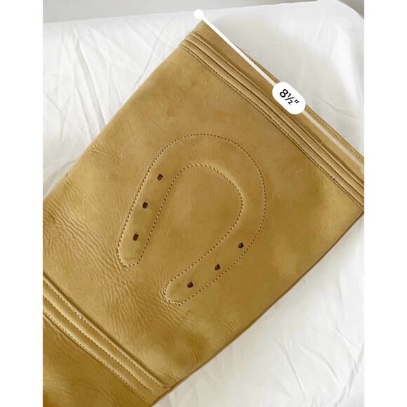 Women’s Western Horseshoe Nubuck Leather Riding Boots Tan Sz 9 Made in Mexico - Picture 6 of 13